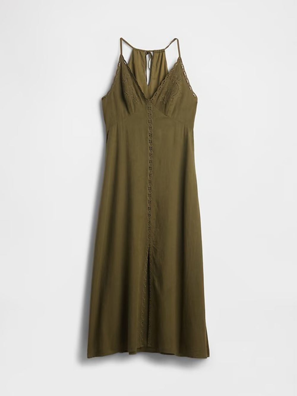 Gap eyelet trim linen maxi dress
